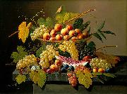 Severin Roesen Still Life with a Basket of Fruit oil painting reproduction